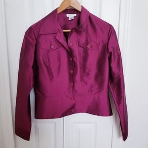 NWT Silk Berry Shirt Jacket by Allison Taylor